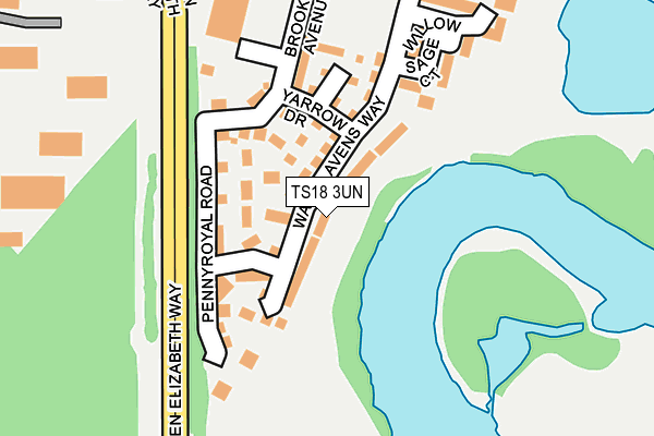 TS18 3UN map - OS OpenMap – Local (Ordnance Survey)