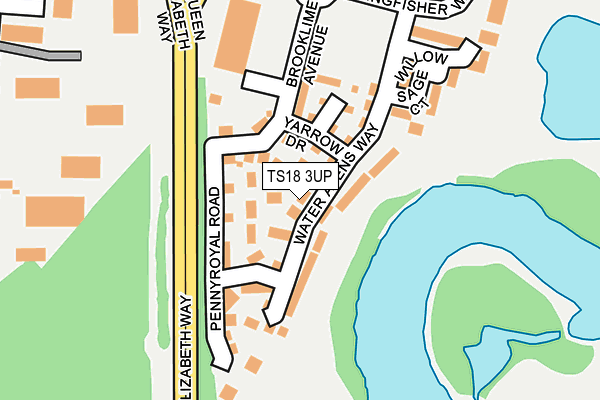 TS18 3UP map - OS OpenMap – Local (Ordnance Survey)