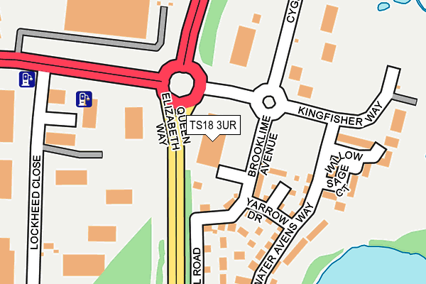 TS18 3UR map - OS OpenMap – Local (Ordnance Survey)