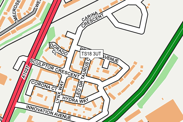 TS18 3UT map - OS OpenMap – Local (Ordnance Survey)