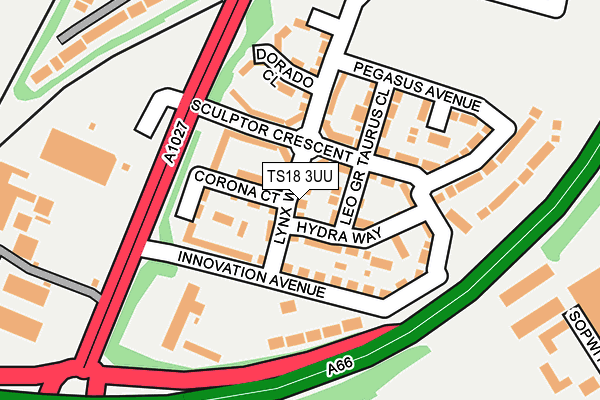 TS18 3UU map - OS OpenMap – Local (Ordnance Survey)