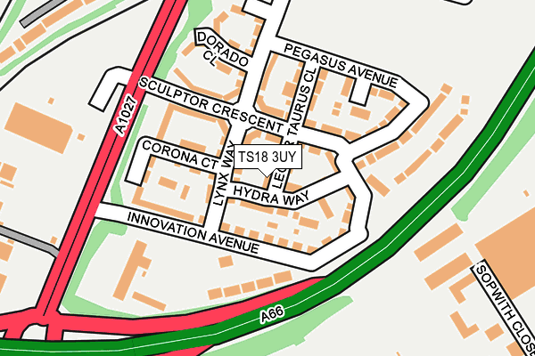 TS18 3UY map - OS OpenMap – Local (Ordnance Survey)