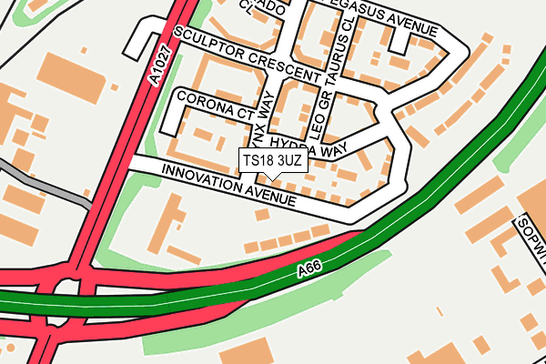 TS18 3UZ map - OS OpenMap – Local (Ordnance Survey)