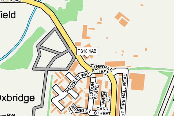 TS18 4AB map - OS OpenMap – Local (Ordnance Survey)