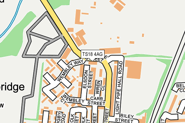 TS18 4AG map - OS OpenMap – Local (Ordnance Survey)