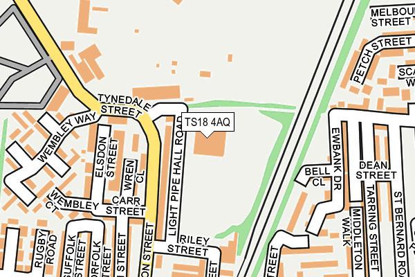 TS18 4AQ map - OS OpenMap – Local (Ordnance Survey)