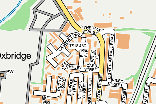 TS18 4BD map - OS OpenMap – Local (Ordnance Survey)