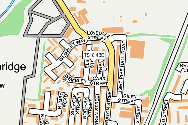 TS18 4BE map - OS OpenMap – Local (Ordnance Survey)