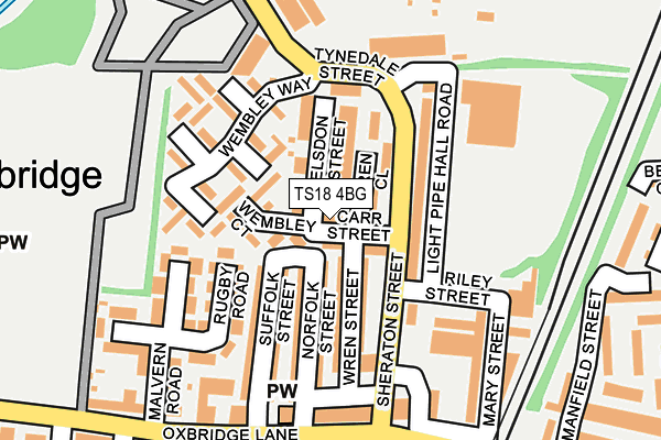 TS18 4BG map - OS OpenMap – Local (Ordnance Survey)