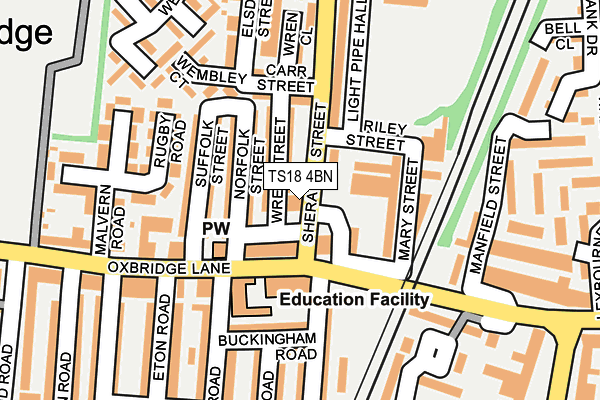 TS18 4BN map - OS OpenMap – Local (Ordnance Survey)