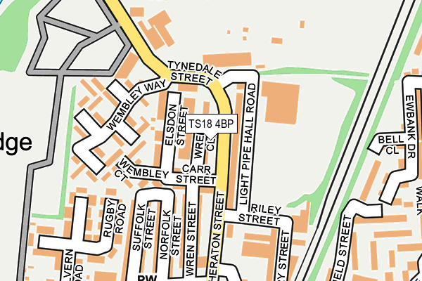 TS18 4BP map - OS OpenMap – Local (Ordnance Survey)