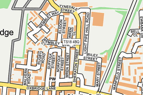 TS18 4BQ map - OS OpenMap – Local (Ordnance Survey)