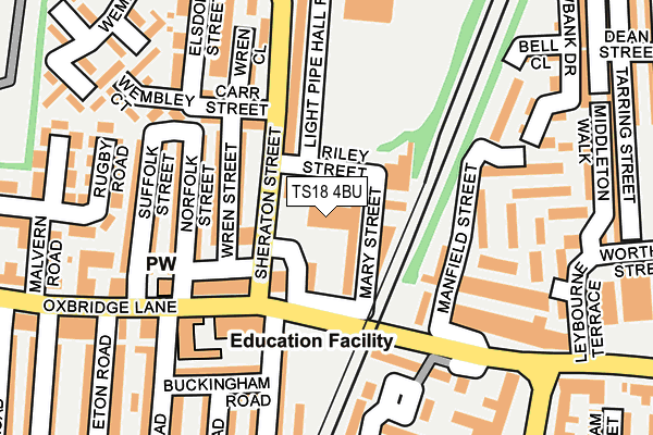 TS18 4BU map - OS OpenMap – Local (Ordnance Survey)