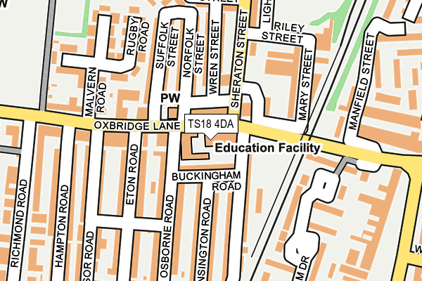TS18 4DA map - OS OpenMap – Local (Ordnance Survey)