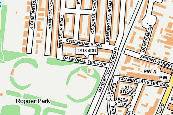 TS18 4DD map - OS OpenMap – Local (Ordnance Survey)