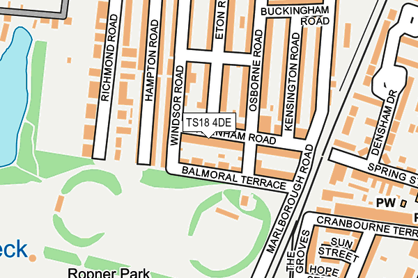 TS18 4DE map - OS OpenMap – Local (Ordnance Survey)