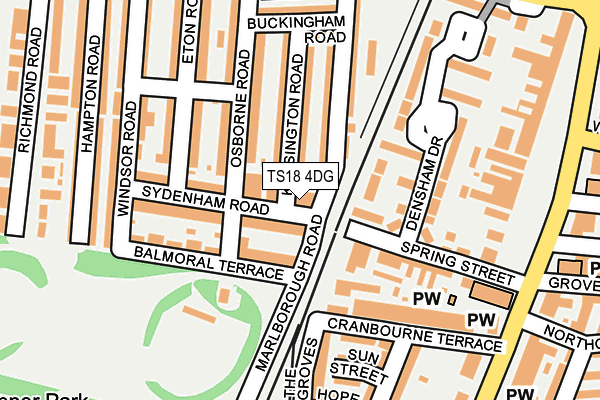 TS18 4DG map - OS OpenMap – Local (Ordnance Survey)