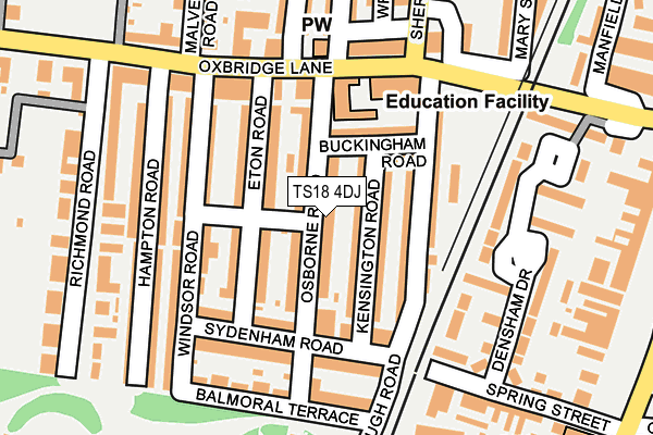 TS18 4DJ map - OS OpenMap – Local (Ordnance Survey)