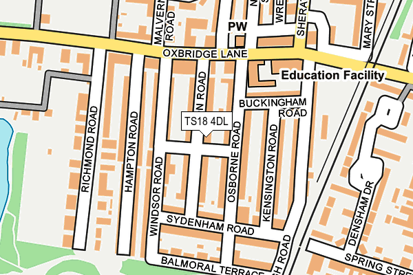 TS18 4DL map - OS OpenMap – Local (Ordnance Survey)