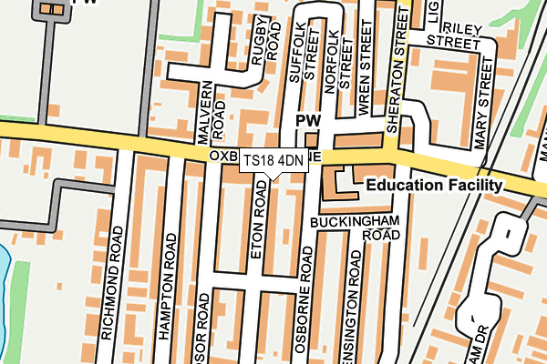 TS18 4DN map - OS OpenMap – Local (Ordnance Survey)