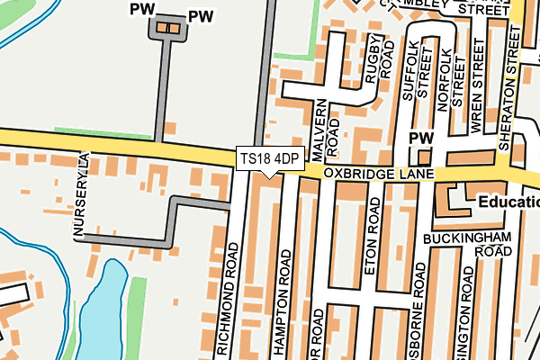 TS18 4DP map - OS OpenMap – Local (Ordnance Survey)