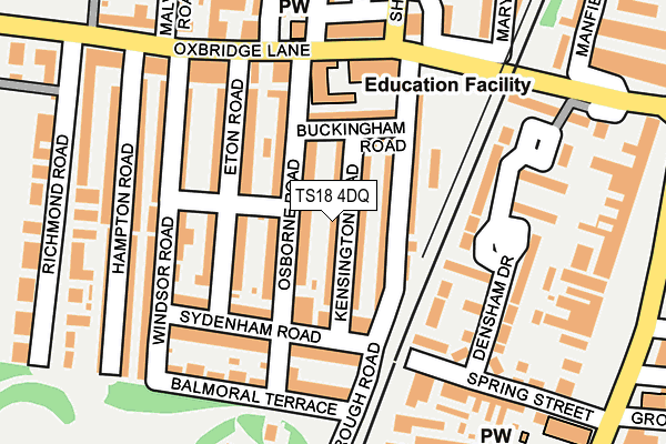 TS18 4DQ map - OS OpenMap – Local (Ordnance Survey)