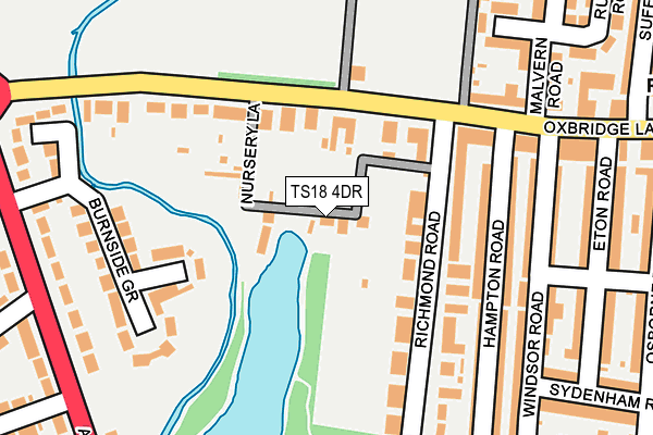 TS18 4DR map - OS OpenMap – Local (Ordnance Survey)