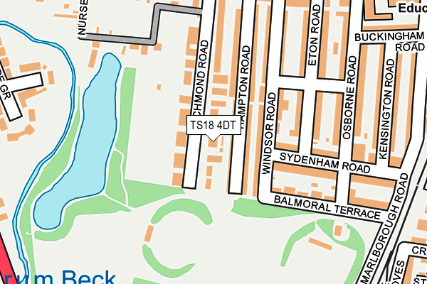 TS18 4DT map - OS OpenMap – Local (Ordnance Survey)