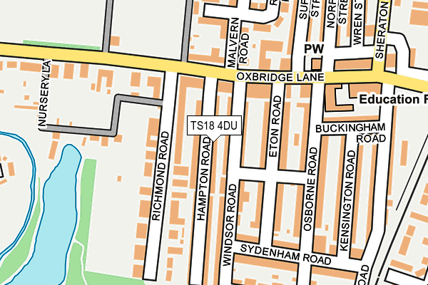 TS18 4DU map - OS OpenMap – Local (Ordnance Survey)