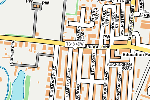 TS18 4DW map - OS OpenMap – Local (Ordnance Survey)