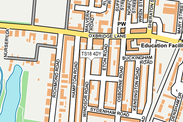 TS18 4DY map - OS OpenMap – Local (Ordnance Survey)