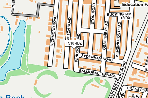 TS18 4DZ map - OS OpenMap – Local (Ordnance Survey)