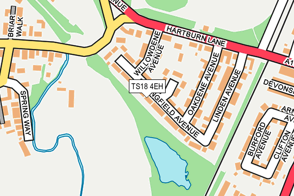 TS18 4EH map - OS OpenMap – Local (Ordnance Survey)