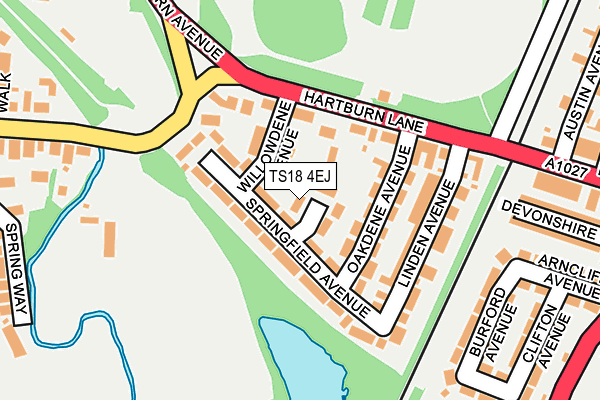 TS18 4EJ map - OS OpenMap – Local (Ordnance Survey)