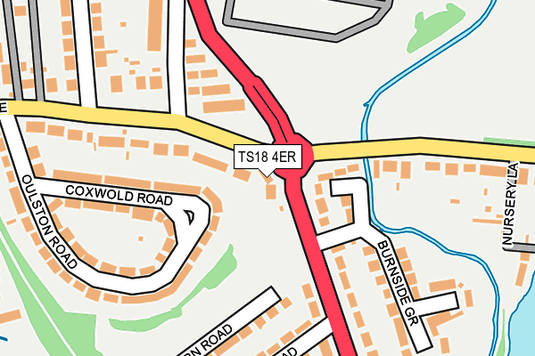 TS18 4ER map - OS OpenMap – Local (Ordnance Survey)