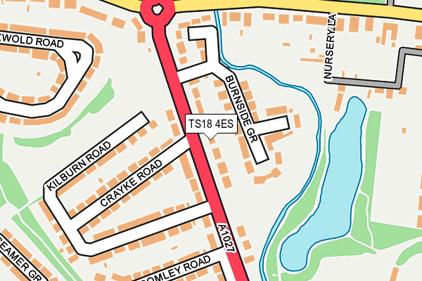 TS18 4ES map - OS OpenMap – Local (Ordnance Survey)