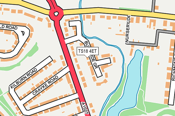 TS18 4ET map - OS OpenMap – Local (Ordnance Survey)