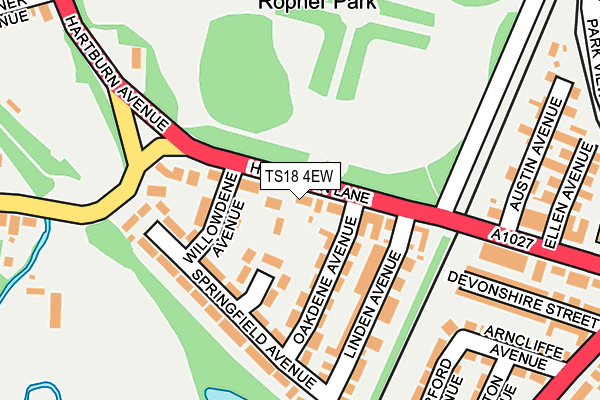 TS18 4EW map - OS OpenMap – Local (Ordnance Survey)
