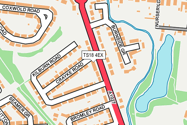 TS18 4EX map - OS OpenMap – Local (Ordnance Survey)