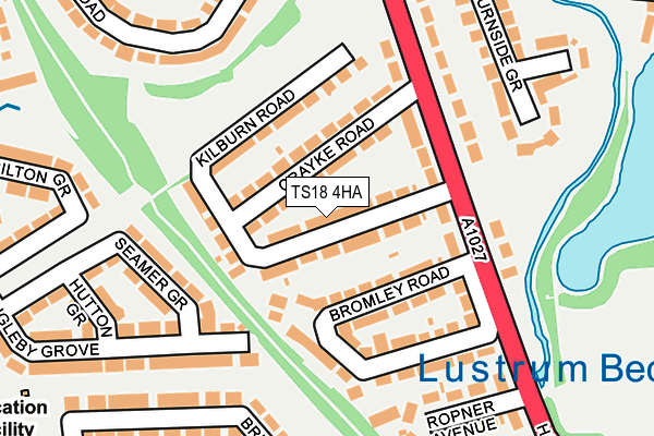 TS18 4HA map - OS OpenMap – Local (Ordnance Survey)