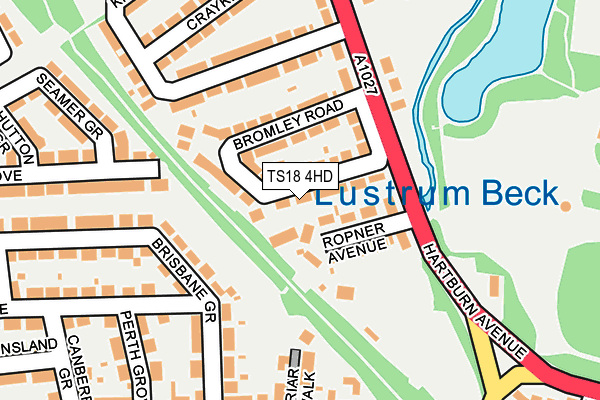 TS18 4HD map - OS OpenMap – Local (Ordnance Survey)