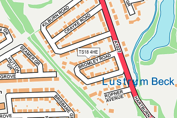 TS18 4HE map - OS OpenMap – Local (Ordnance Survey)