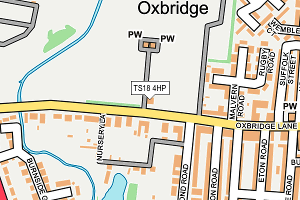 TS18 4HP map - OS OpenMap – Local (Ordnance Survey)