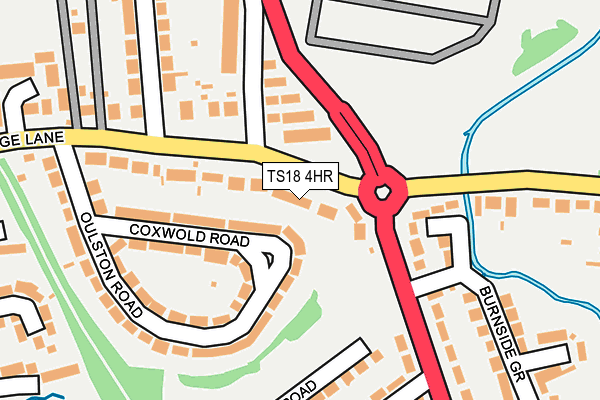 TS18 4HR map - OS OpenMap – Local (Ordnance Survey)