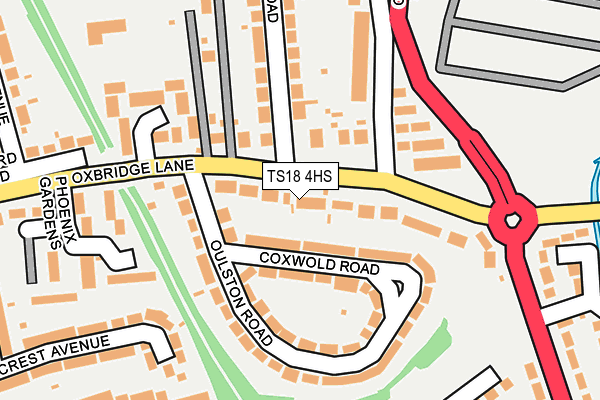 TS18 4HS map - OS OpenMap – Local (Ordnance Survey)