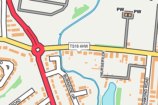 TS18 4HW map - OS OpenMap – Local (Ordnance Survey)