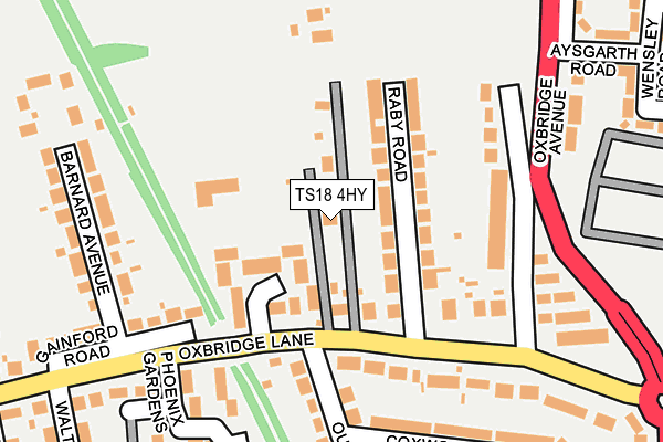 TS18 4HY map - OS OpenMap – Local (Ordnance Survey)