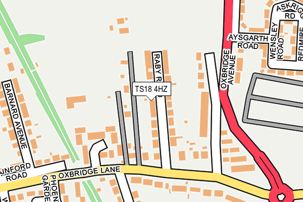 TS18 4HZ map - OS OpenMap – Local (Ordnance Survey)