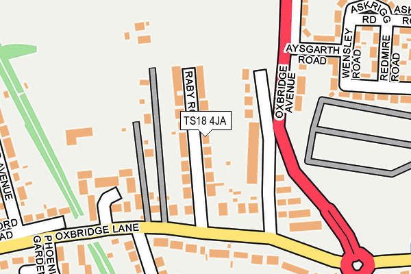 TS18 4JA map - OS OpenMap – Local (Ordnance Survey)