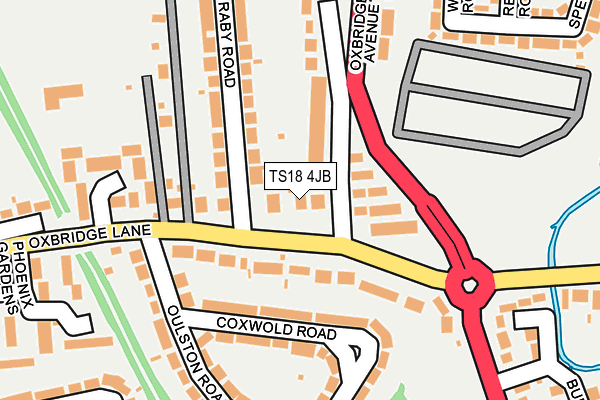 TS18 4JB map - OS OpenMap – Local (Ordnance Survey)